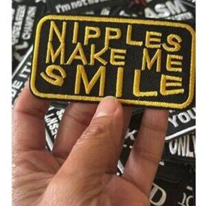 Nipples Make Me Smile Patch Embroidered Patch Tactical Morale Iron On DIY